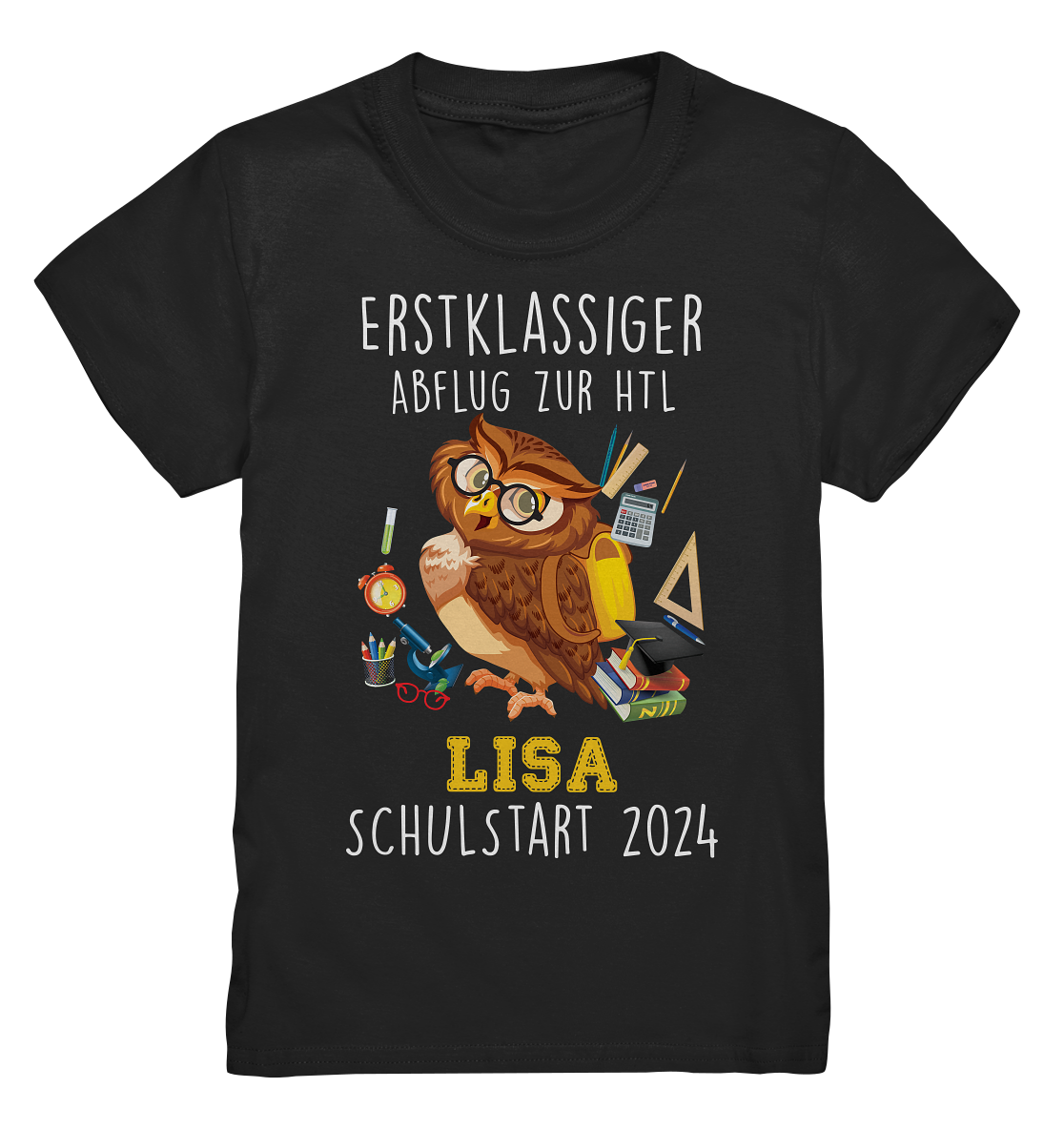 Kid's Shirt "Eule", Jahr, Schule und Name personalisierbar - Kids Premium Shirt